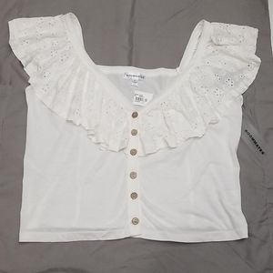 Beautiful White Top with Lace Detail NWT